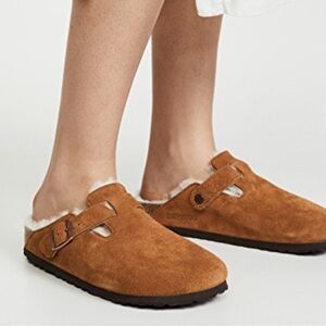 Birkenstock Boston Suede Shearling-Lined Clogs